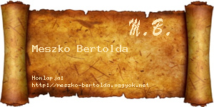 Meszko Bertolda névjegykártya